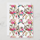 Turquoise en roze Boho Chic Wine Vrijgezellenfeest Kaart (Achterkant)