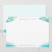 Turquoise en roze bruiloft bedankkaart (Voorkant / Achterkant)