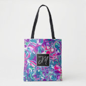 Turquoise en roze bubbels Fluid Art Tote Bag (Voorkant)