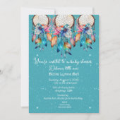 Turquoise en Roze Dreamcatcher Meisje Baby shower Kaart (Voorkant)