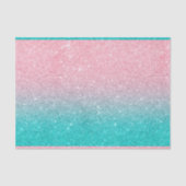 Turquoise en roze faux glitter ombre tissuepapier (Voorkant)