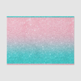 Turquoise en roze faux glitter ombre tissuepapier