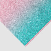 Turquoise en roze faux glitter ombre tissuepapier (Detail)