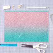 Turquoise en roze faux glitter ombre tissuepapier (Craft)