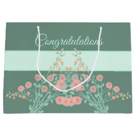 Turquoise en roze Floral Groot Cadeauzakje