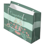 Turquoise en roze Floral Groot Cadeauzakje (Voorkant Gekanteld)