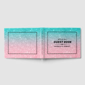 Turquoise en roze glitter ombre gastenboek (Volledig)