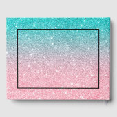 Turquoise en roze glitter ombre gastenboek (Achterkant)