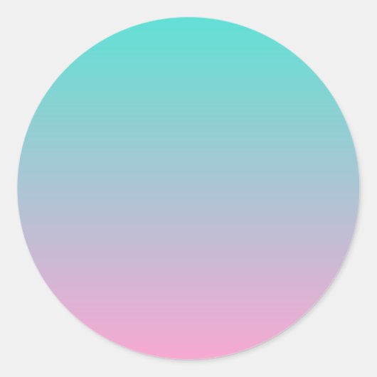 Turquoise en roze ombre ronde sticker (Voorkant)