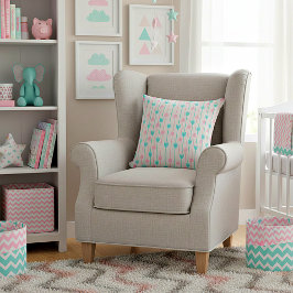 Turquoise en roze pijlen kussen