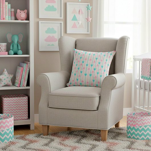 Turquoise en roze pijlen kussen