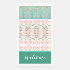 Turquoise en roze servet