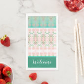 Turquoise en roze servet (Insitu)