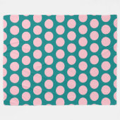 Turquoise en Roze Stippen Fleece Deken (Voorkant (Horizontaal))