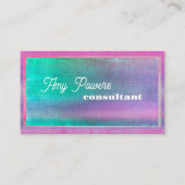 Turquoise en roze verdrietig minimalistisch design visitekaartje (Voorkant)