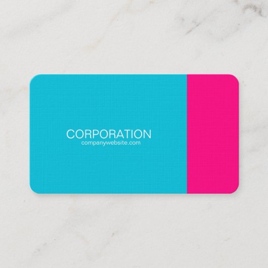 Turquoise en roze visitekaartje (Voorkant)