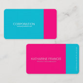 Turquoise en roze visitekaartje (Voorkant / Achterkant)