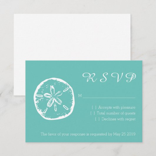 Turquoise en RSVP strandtrouwkaarten (Voorkant / Achterkant)