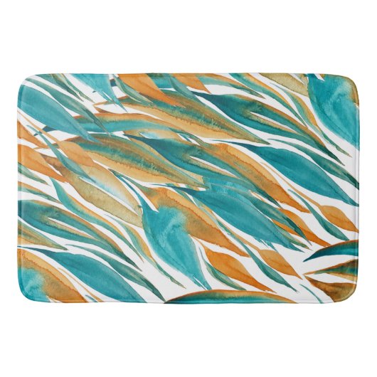 Turquoise en Rust Herfst Art Badmat (Voorkant)