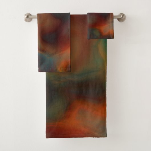 Turquoise en Rust Marmer abstract Bad Handdoek (Insitu)