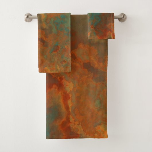 Turquoise en Rust Marmer abstract Bad Handdoek (Insitu)