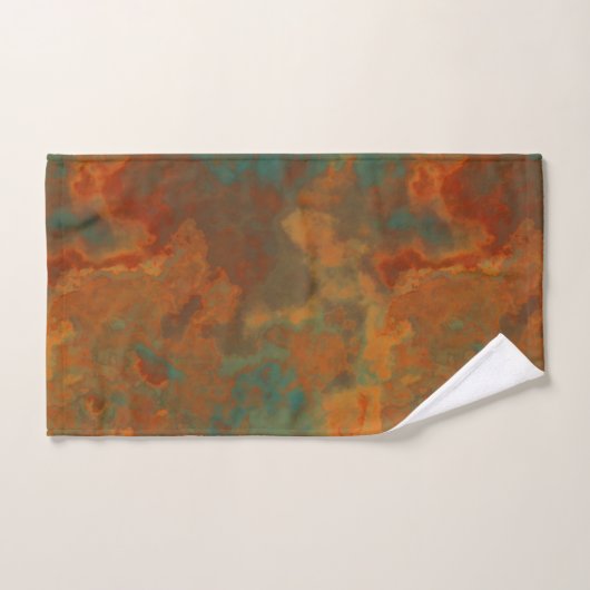 Turquoise en Rust Marmer abstract Bad Handdoek (Handdoek)