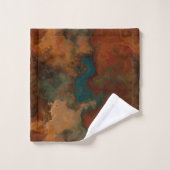 Turquoise en Rust Marmer abstract Bad Handdoek (Wasdoekje)