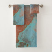Turquoise en Rust Marmer Abstract Bad Handdoek (Insitu)