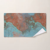 Turquoise en Rust Marmer Abstract Bad Handdoek (Handdoek)