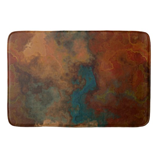 Turquoise en Rust Marmer abstract Badmat (Voorkant)