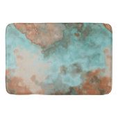 Turquoise en Rust Marmer Abstract Badmat (Voorkant)
