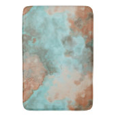 Turquoise en Rust Marmer Abstract Badmat (Voorkant Verticaal)