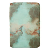 Turquoise en Rust Marmer Abstract Badmat (Voorkant Verticaal)