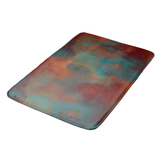 Turquoise en Rust Marmer abstract Badmat (Gekanteld)