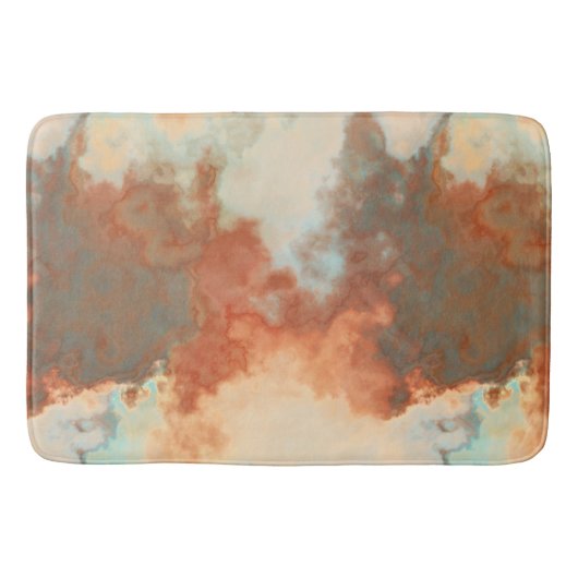 Turquoise en Rust Marmer Abstract Badmat (Voorkant)