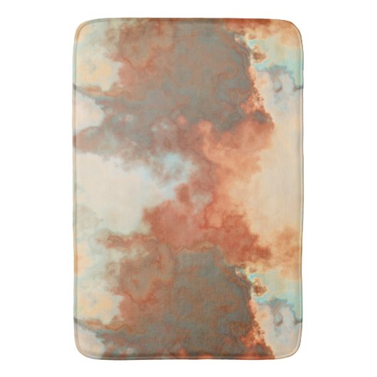 Turquoise en Rust Marmer Abstract Badmat (Voorkant Verticaal)