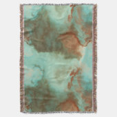 Turquoise en Rust Marmer Abstract Deken (Voorkant Verticaal)