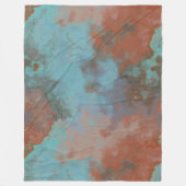 Turquoise en Rust Marmer Abstract Fleece Deken (Voorkant)