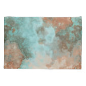 Turquoise en Rust Marmer Abstract Kussensloop (Achterkant)