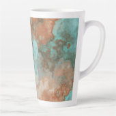 Turquoise en Rust Marmer Abstract Latte Mok (Rechts)