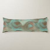 Turquoise en Rust Marmer Abstract Lichaamskussen (Voorkant)