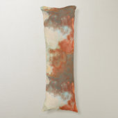 Turquoise en Rust Marmer Abstract Lichaamskussen (Voorkant Verticaal)