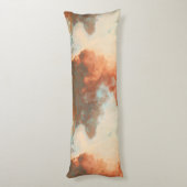 Turquoise en Rust Marmer Abstract Lichaamskussen (Achterkant (Verticaal))