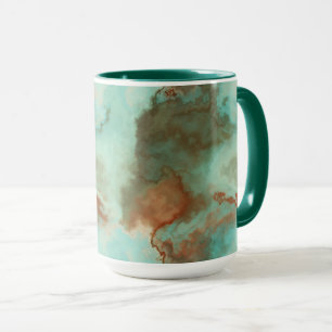 Turquoise en Rust Marmer Abstract Mok