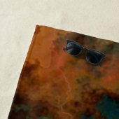 Turquoise en Rust Marmer abstract Strandlaken (In situ)