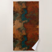 Turquoise en Rust Marmer abstract Strandlaken (Voorkant)