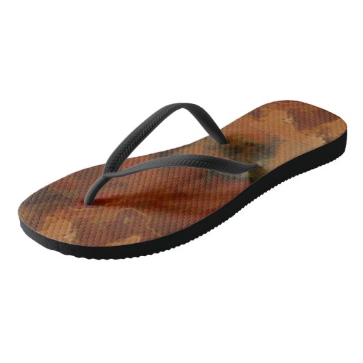 Turquoise en Rust Marmer Abstract Teenslippers (Schuin)
