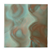 Turquoise en Rust Marmer Abstract Tegeltje (Voorkant)