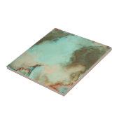 Turquoise en Rust Marmer Abstract Tegeltje (Zijkant)