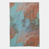 Turquoise en Rust Marmer Abstract Theedoek (Verticaal)